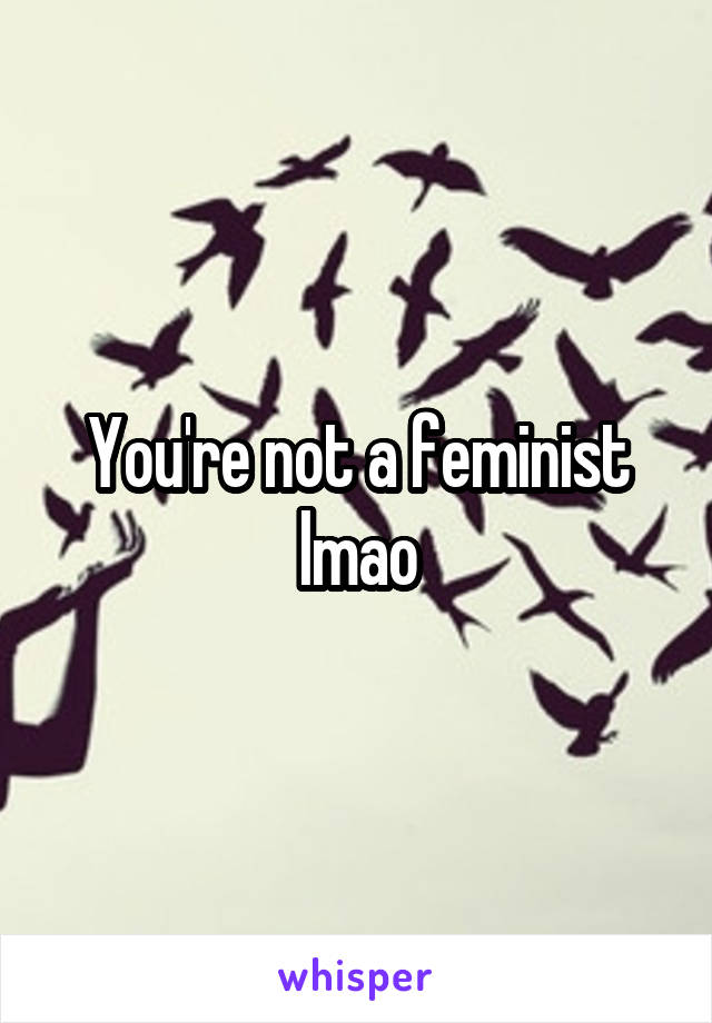 You're not a feminist lmao