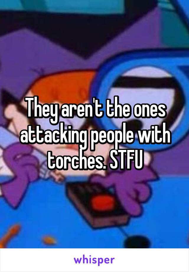 They aren't the ones attacking people with torches. STFU