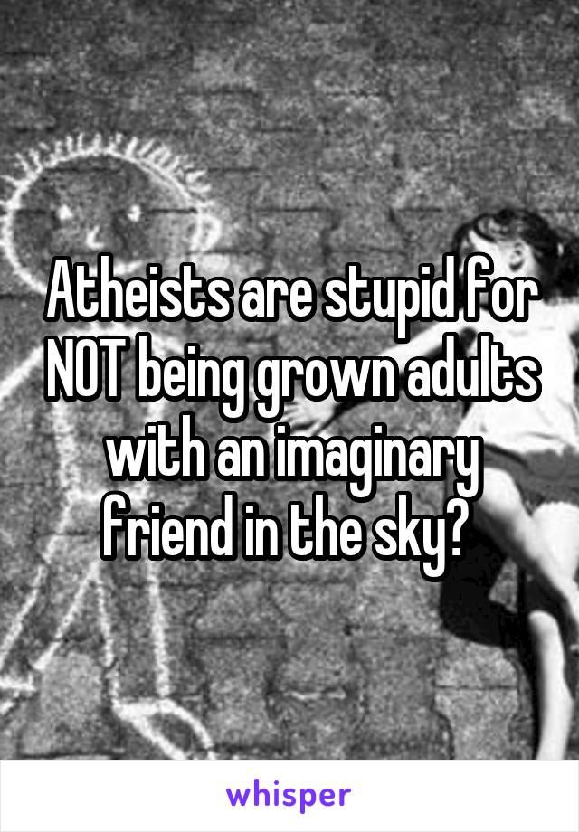 Atheists are stupid for NOT being grown adults with an imaginary friend in the sky? 