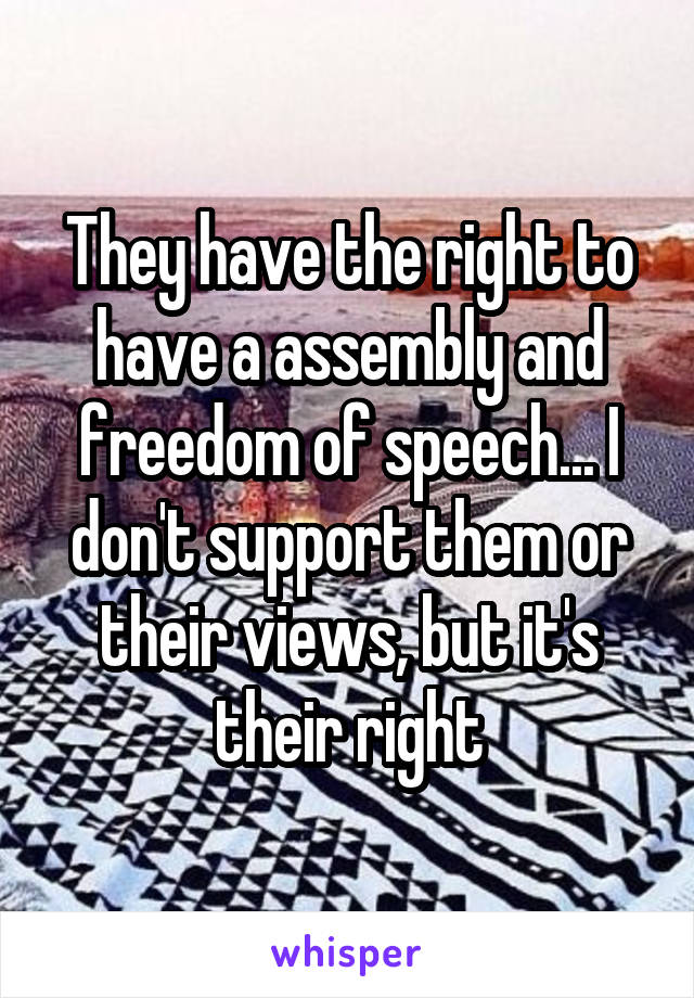 They have the right to have a assembly and freedom of speech... I don't support them or their views, but it's their right