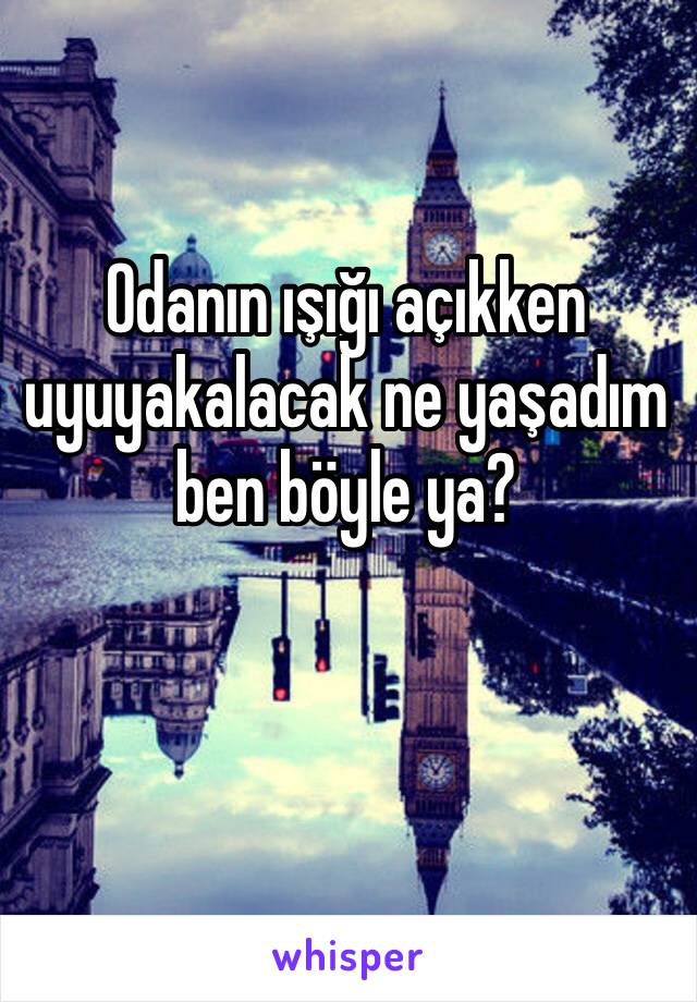 Odanın ışığı açıkken uyuyakalacak ne yaşadım ben böyle ya?