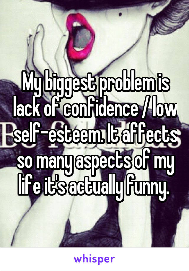 My biggest problem is lack of confidence / low self-esteem. It affects so many aspects of my life it's actually funny. 