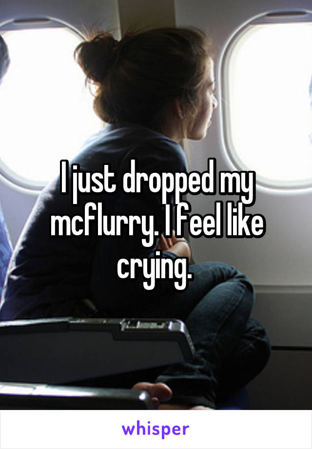 I just dropped my mcflurry. I feel like crying. 