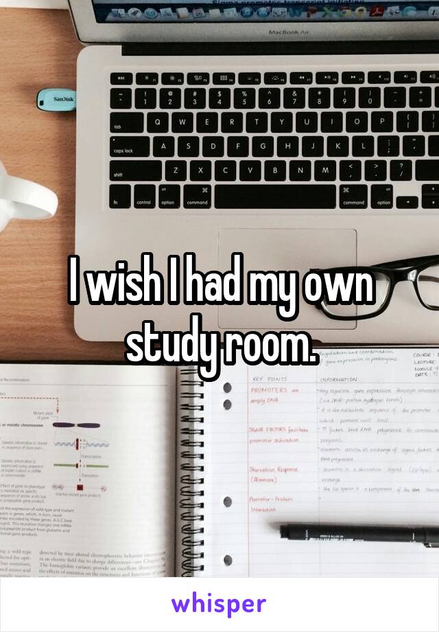 I wish I had my own study room.