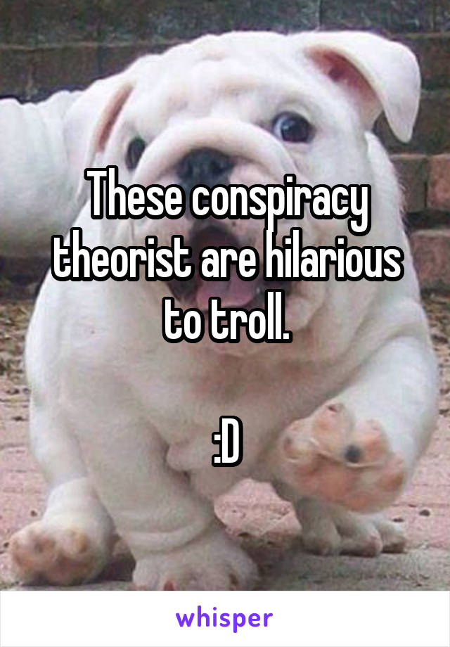 These conspiracy theorist are hilarious to troll.

:D