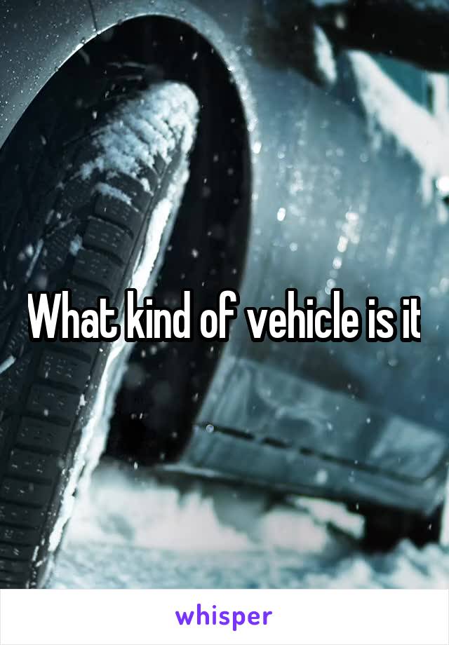 What kind of vehicle is it