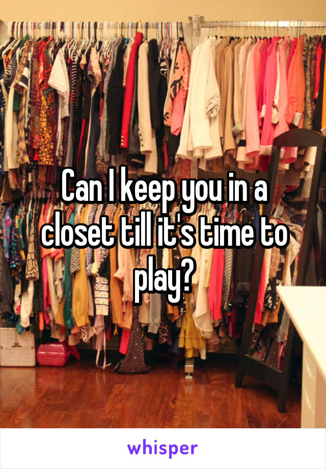 Can I keep you in a closet till it's time to play?