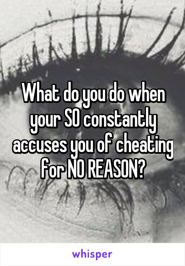 What do you do when your SO constantly accuses you of cheating for NO REASON?