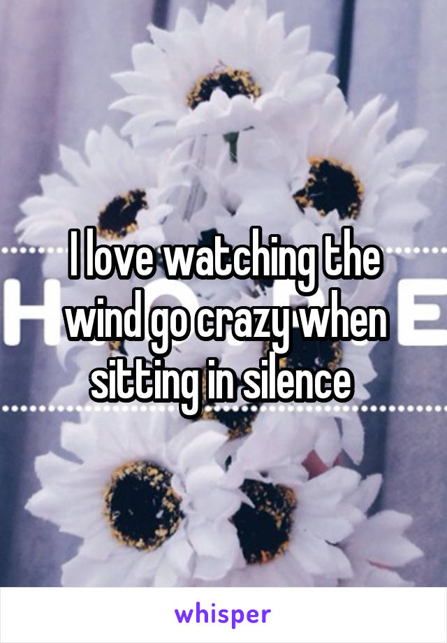 I love watching the wind go crazy when sitting in silence 