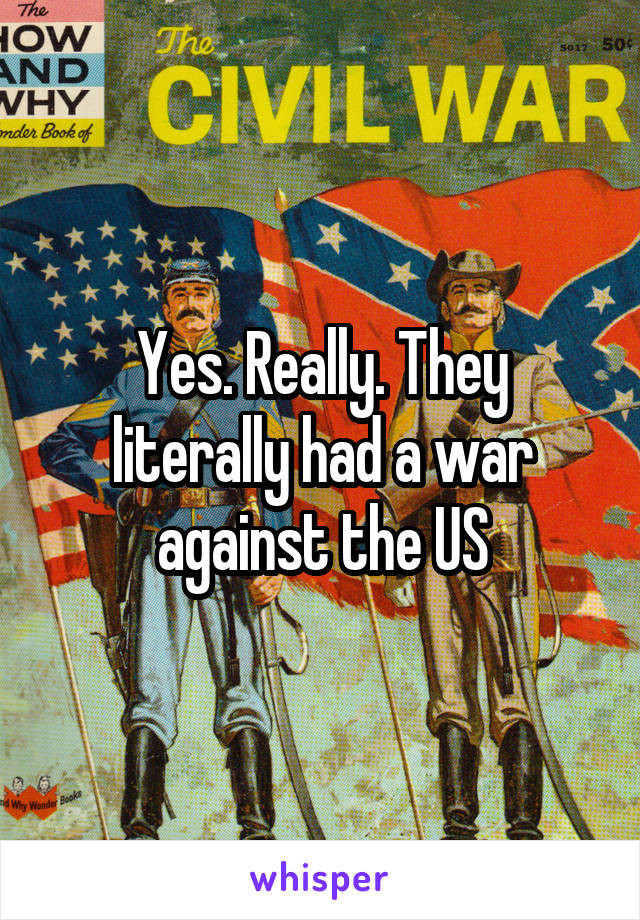 Yes. Really. They literally had a war against the US