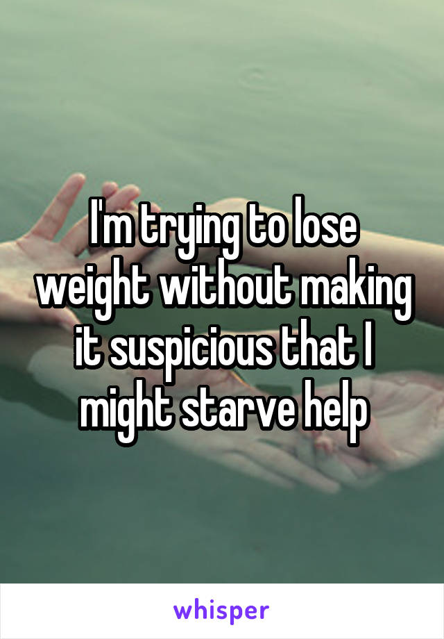 I'm trying to lose weight without making it suspicious that I might starve help