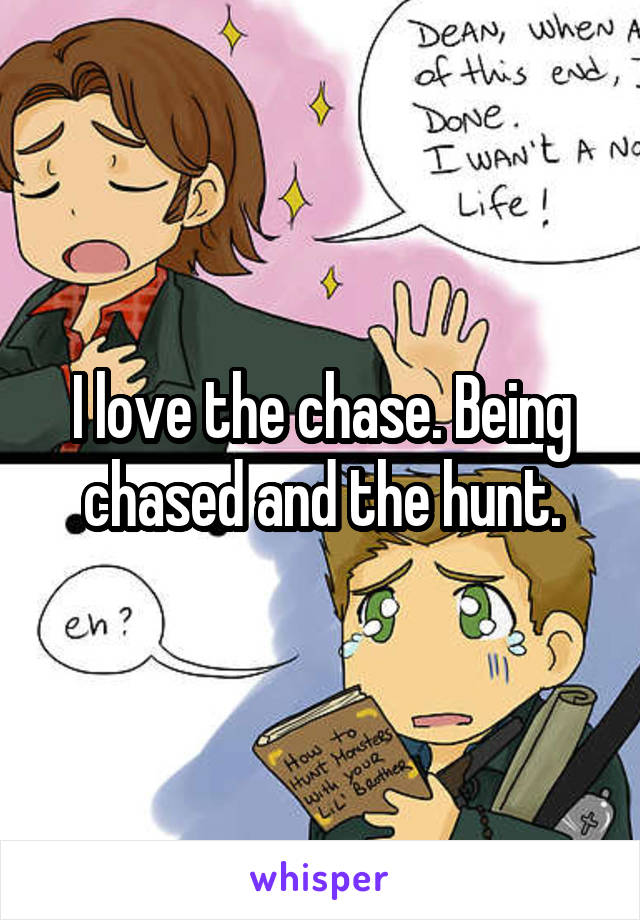 I love the chase. Being chased and the hunt.
