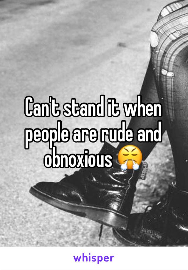 Can't stand it when people are rude and obnoxious 😤
