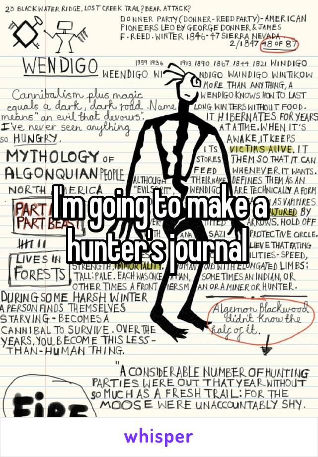I'm going to make a hunter's journal 