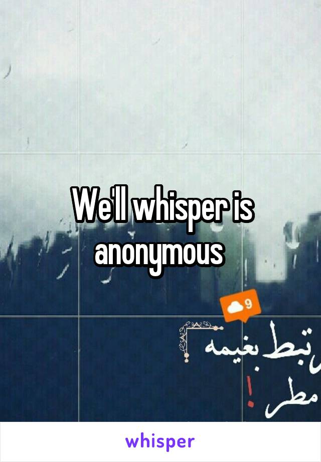We'll whisper is anonymous 