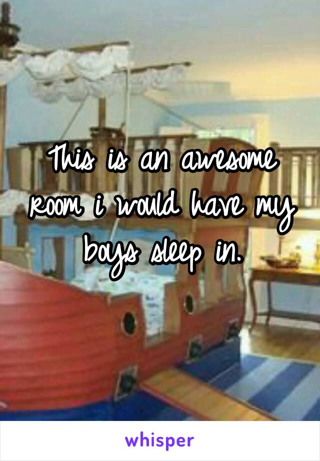 This is an awesome room i would have my boys sleep in.
