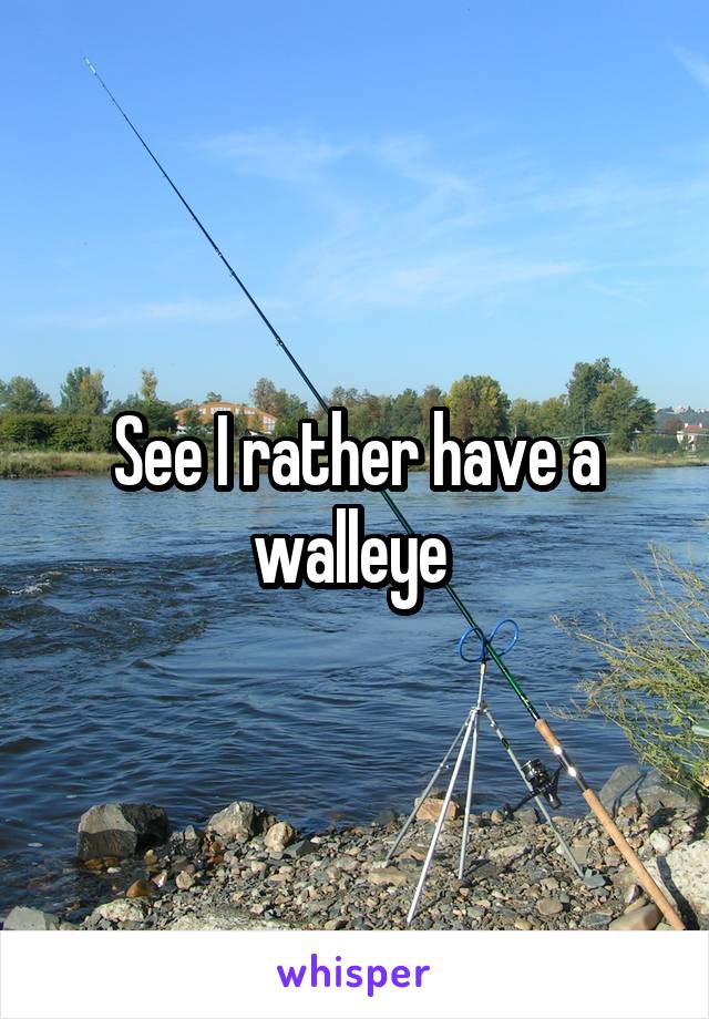 See I rather have a walleye 