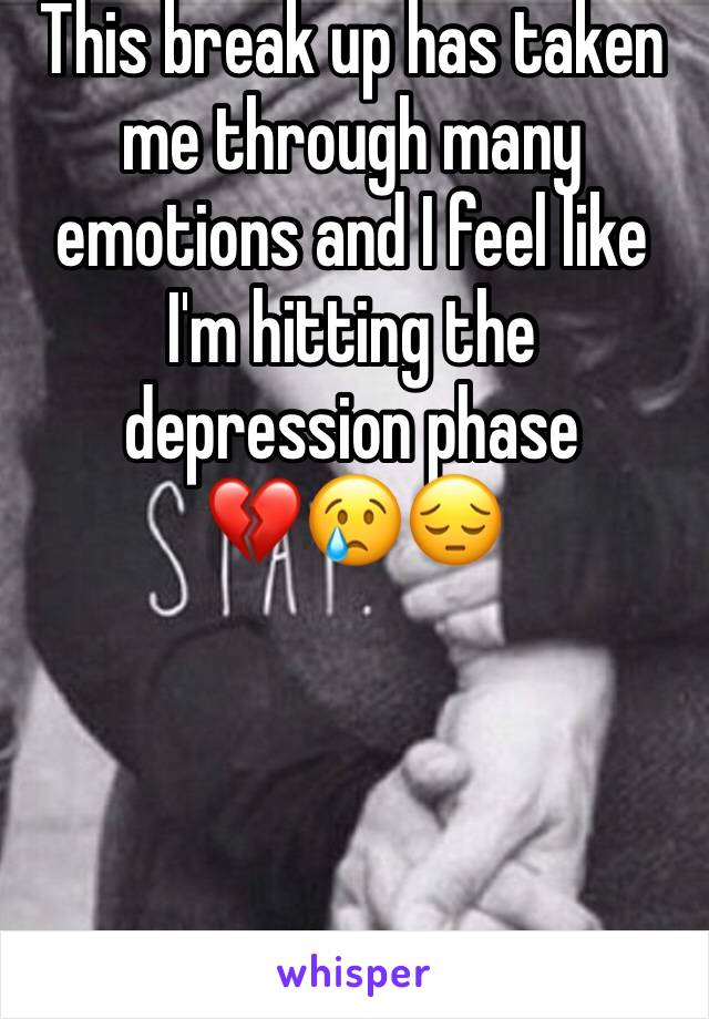 This break up has taken me through many emotions and I feel like I'm hitting the depression phase
💔😢😔