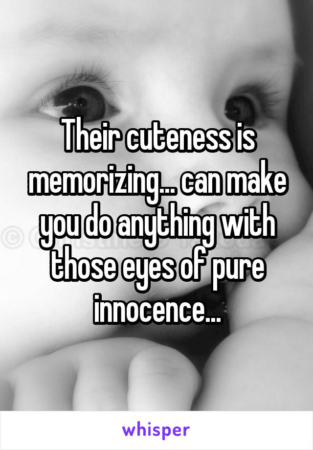 Their cuteness is memorizing... can make you do anything with those eyes of pure innocence...