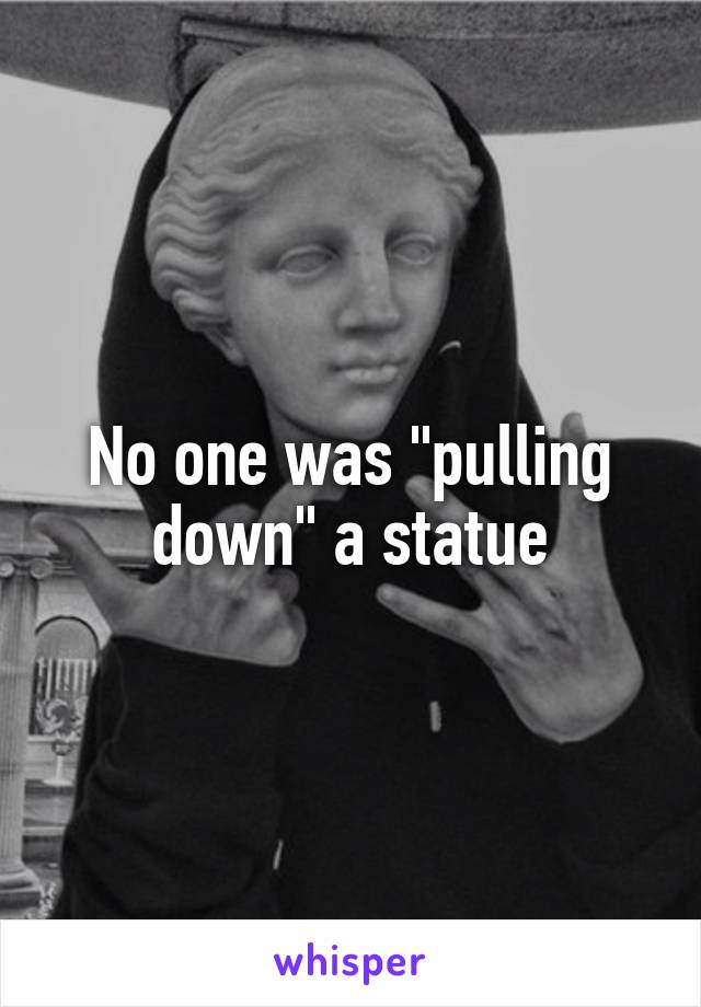 No one was "pulling down" a statue