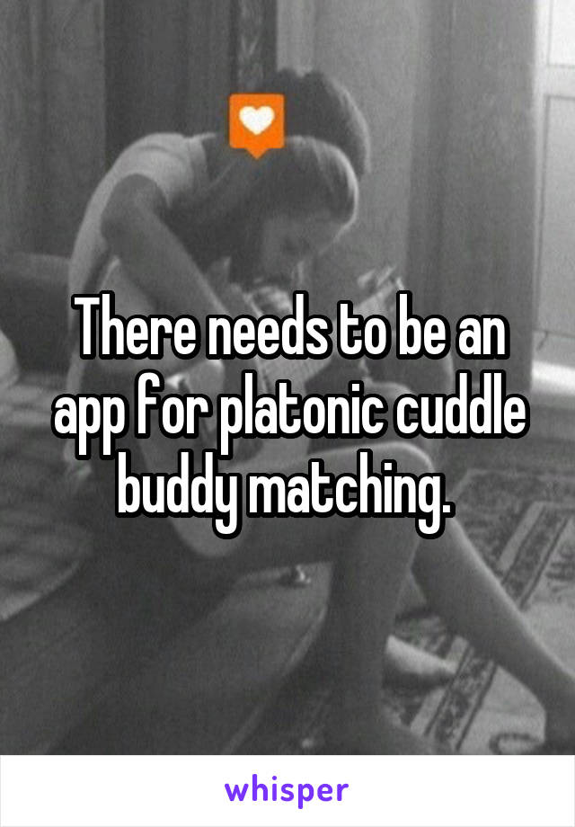 There needs to be an app for platonic cuddle buddy matching. 