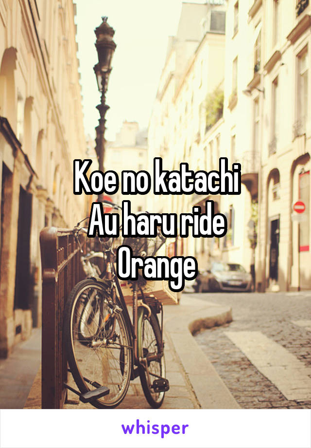 Koe no katachi
Au haru ride
Orange