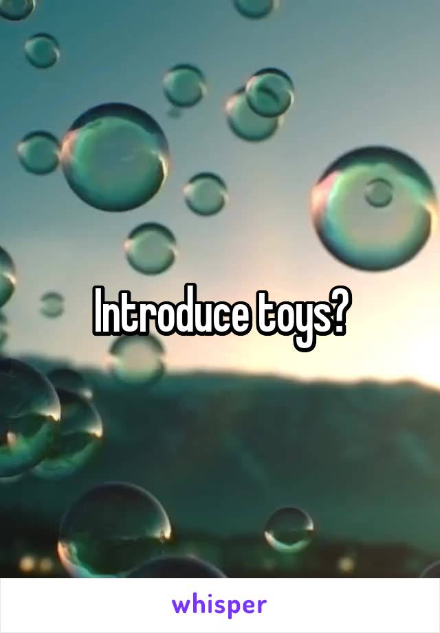 Introduce toys?