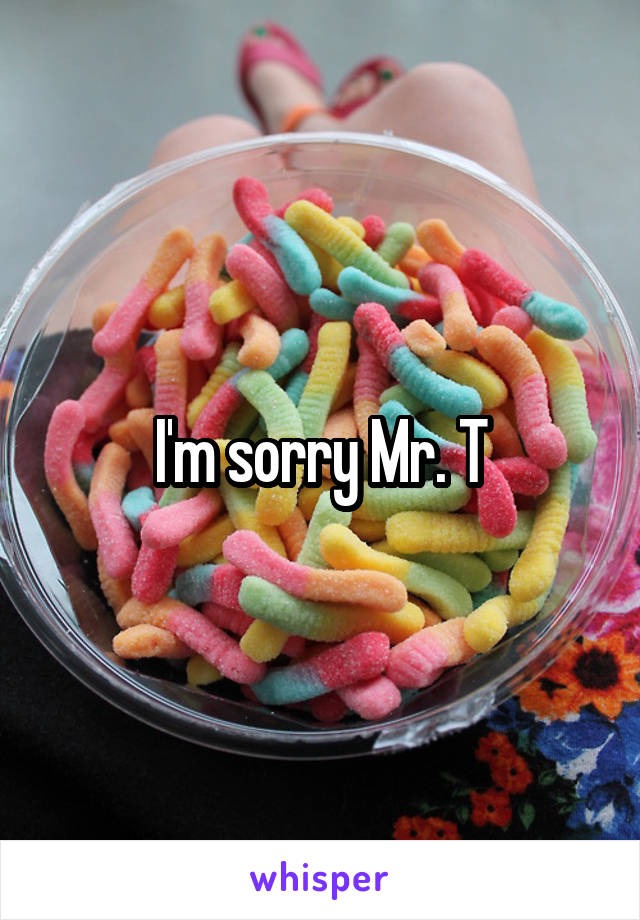 I'm sorry Mr. T