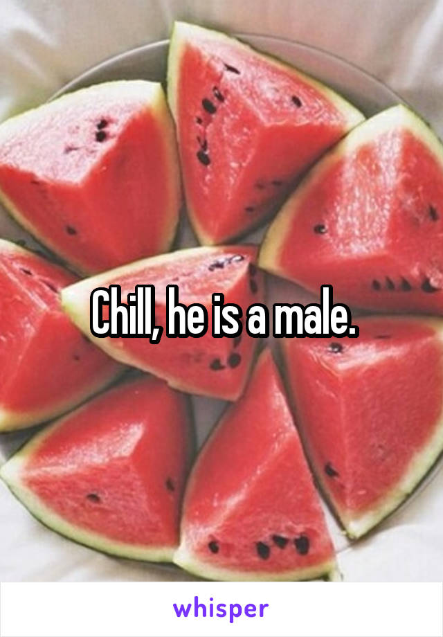 Chill, he is a male.