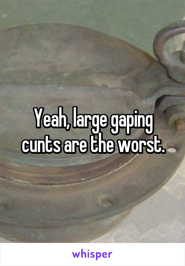 Yeah, large gaping cunts are the worst.