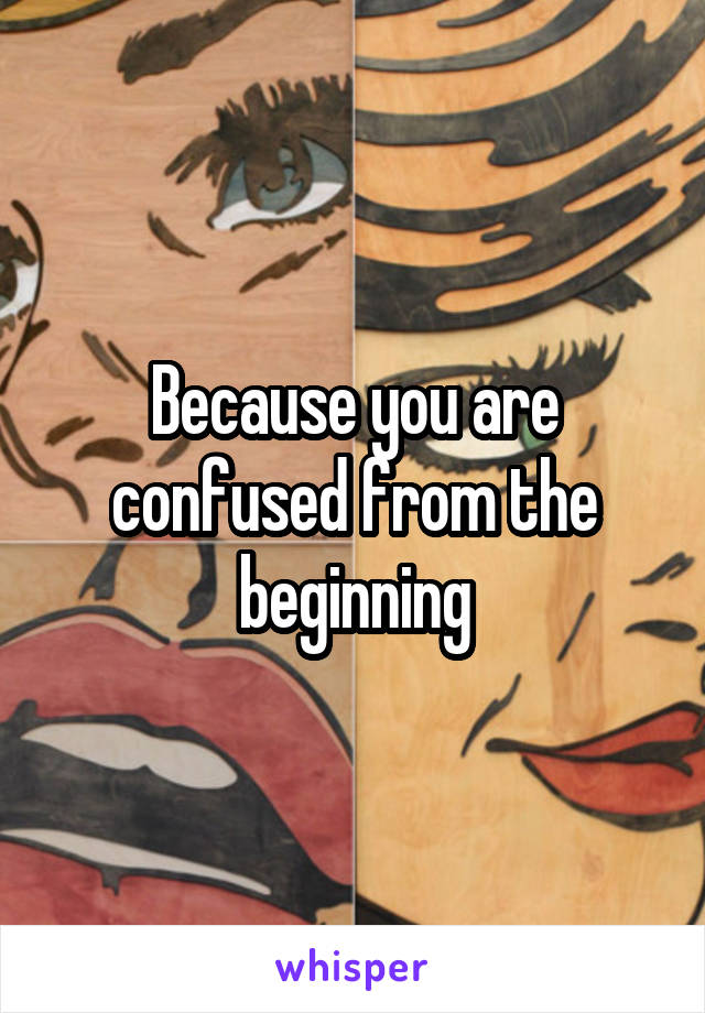 Because you are confused from the beginning