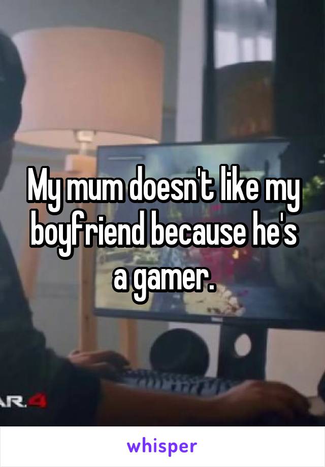 My mum doesn't like my boyfriend because he's a gamer.