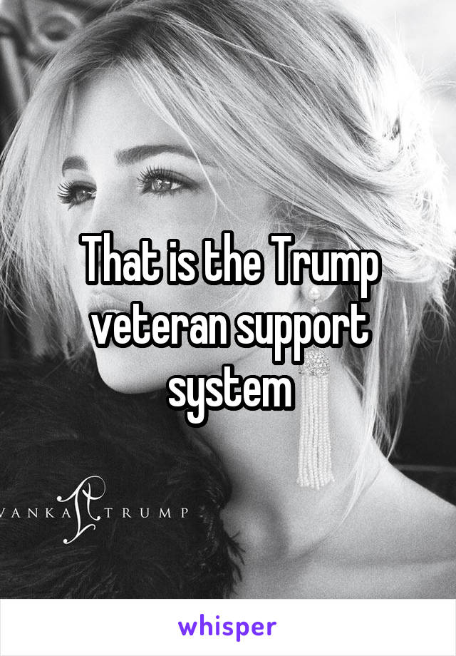 That is the Trump veteran support system