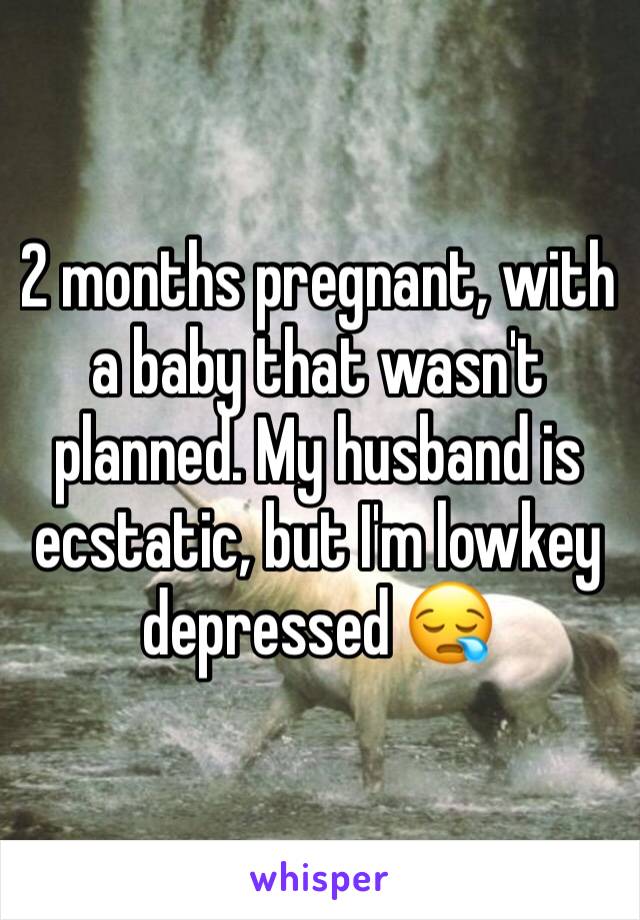 2 months pregnant, with a baby that wasn't planned. My husband is ecstatic, but I'm lowkey depressed 😪