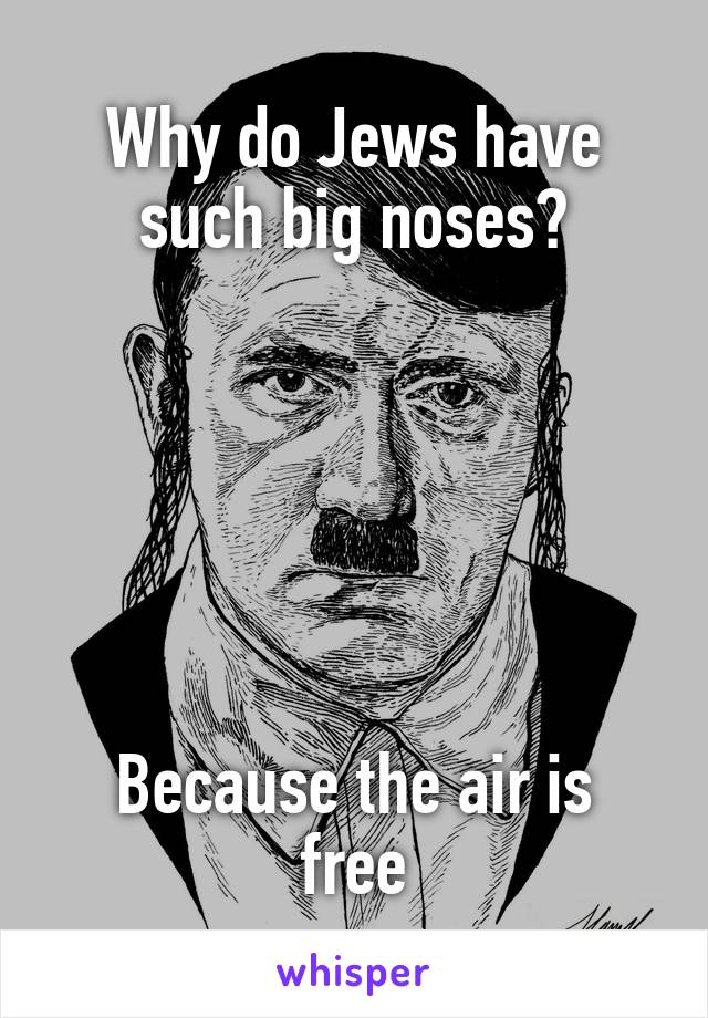 Why do Jews have such big noses?






Because the air is free
