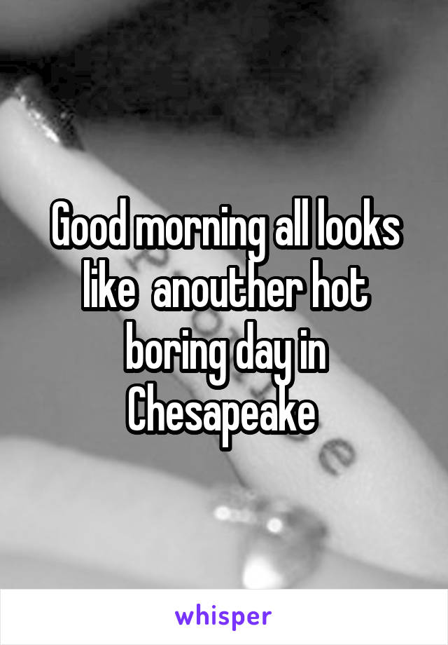 Good morning all looks like  anouther hot boring day in Chesapeake 