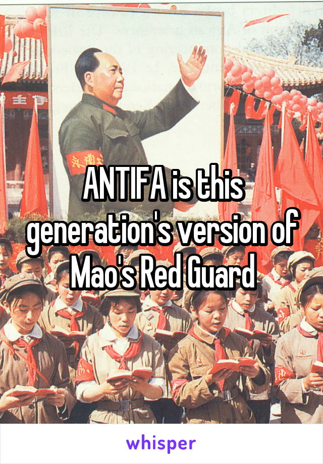ANTIFA is this generation's version of Mao's Red Guard