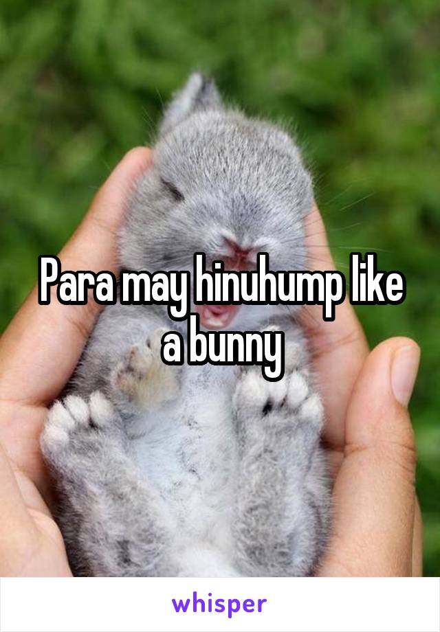 Para may hinuhump like a bunny