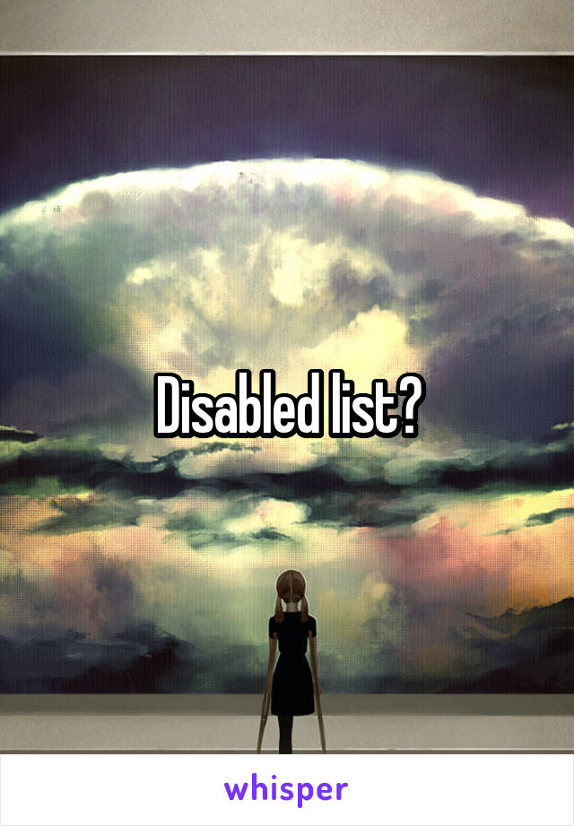 Disabled list?