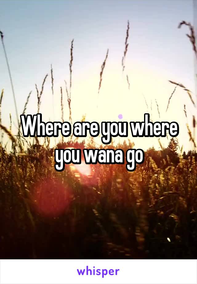 Where are you where you wana go