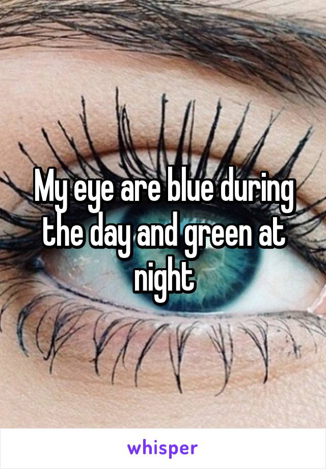 My eye are blue during the day and green at night