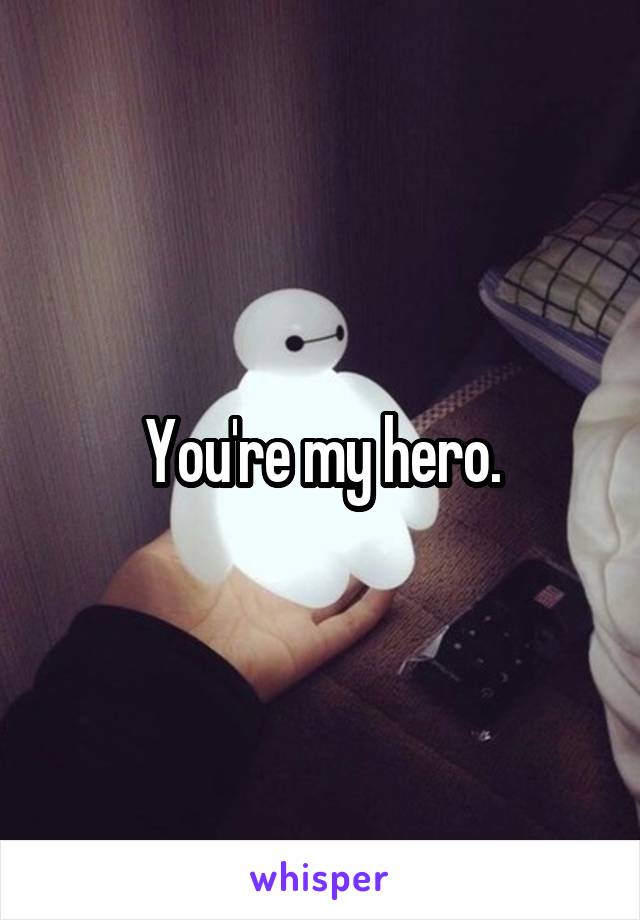 You're my hero.