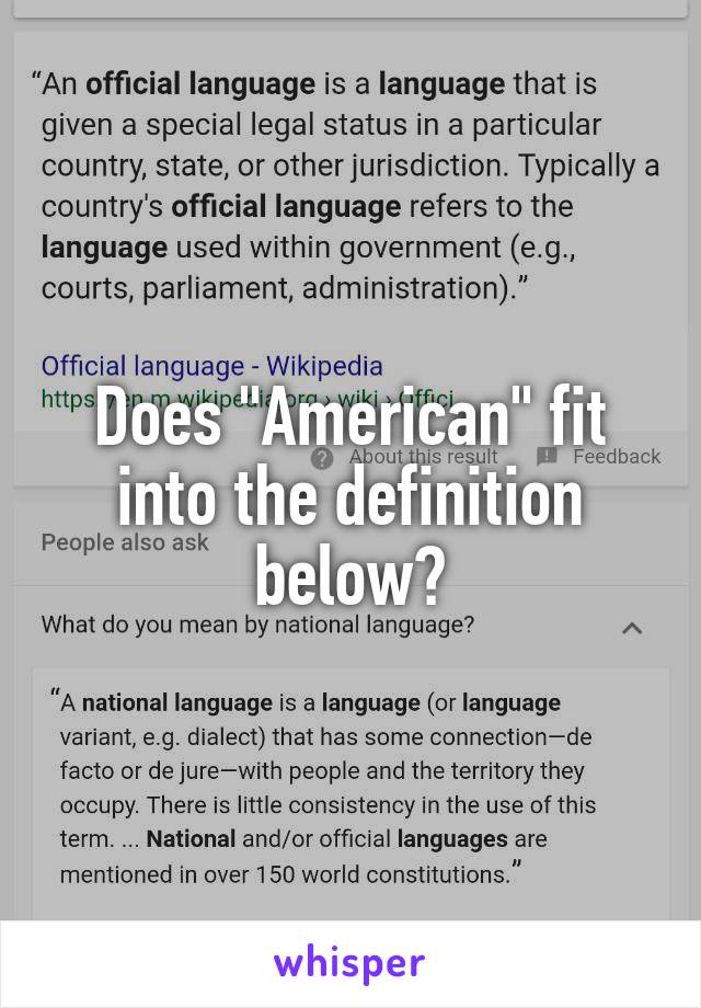Does "American" fit into the definition below?