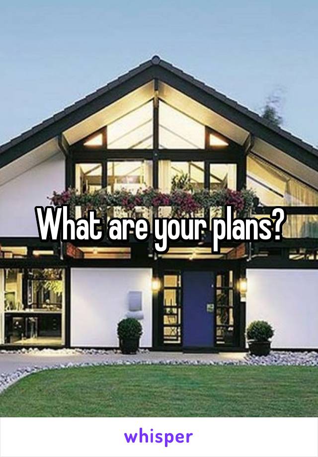 What are your plans?