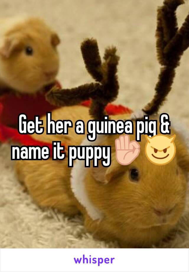 Get her a guinea pig & name it puppy👌😈