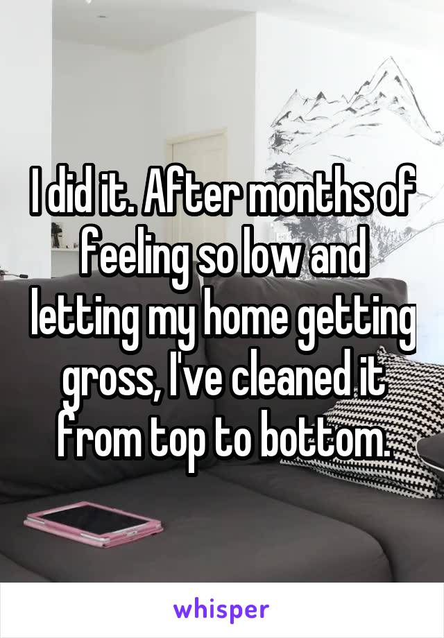 I did it. After months of feeling so low and letting my home getting gross, I've cleaned it from top to bottom.