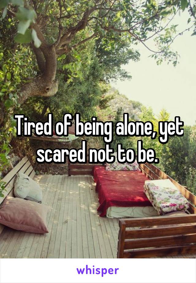 Tired of being alone, yet scared not to be. 