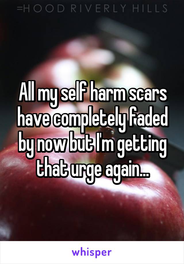All my self harm scars have completely faded by now but I'm getting that urge again...