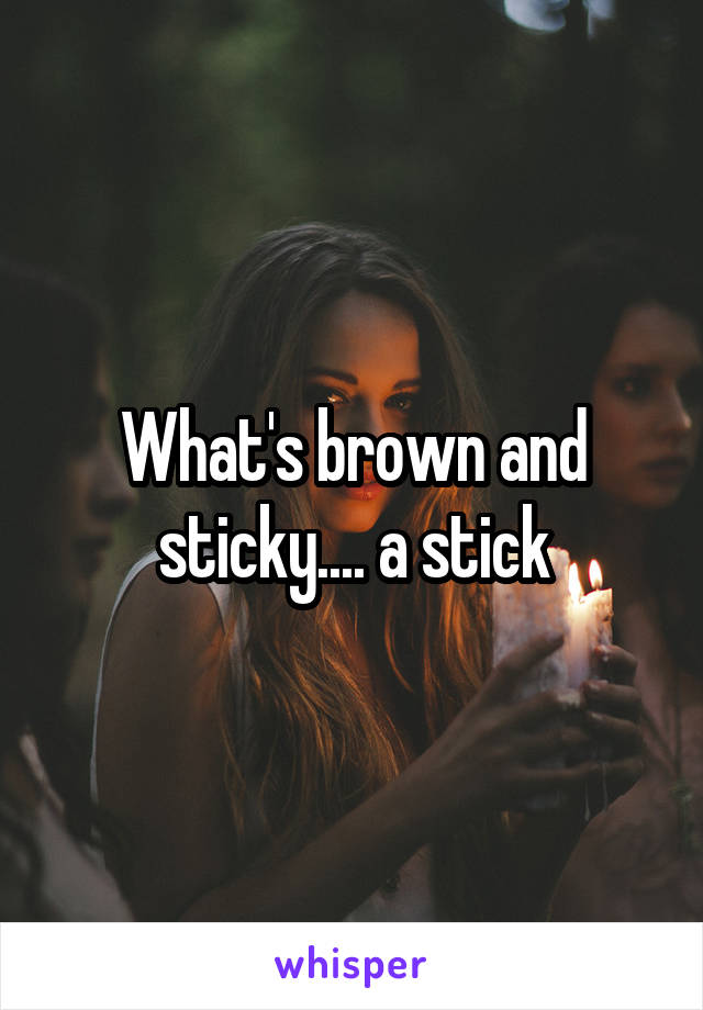 What's brown and sticky.... a stick