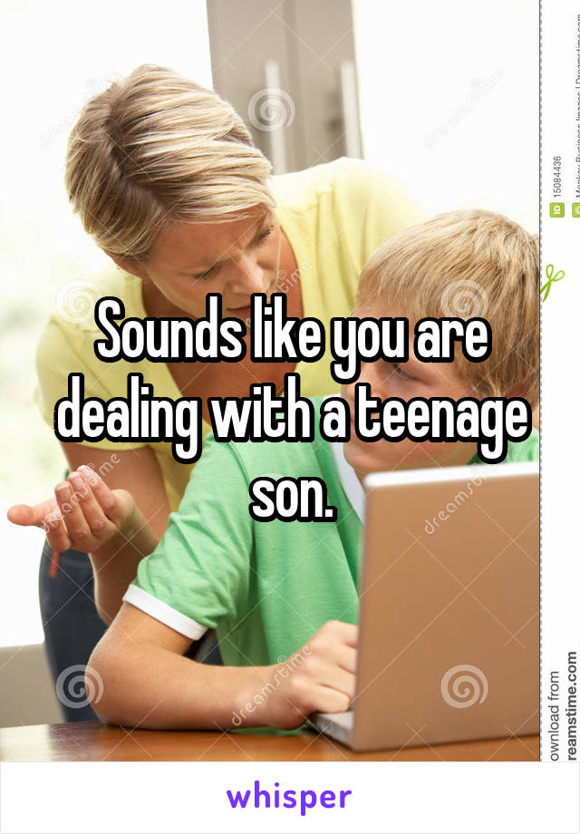 Sounds like you are dealing with a teenage son.